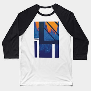 Blue Cityscape late evening Baseball T-Shirt